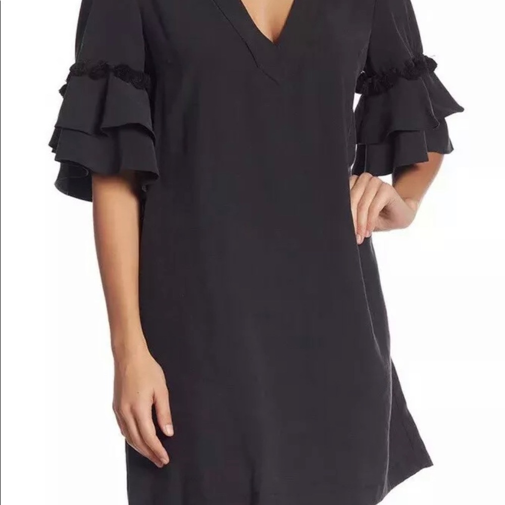 BCBG Generation Black Tassel Sleeve Dress XS
